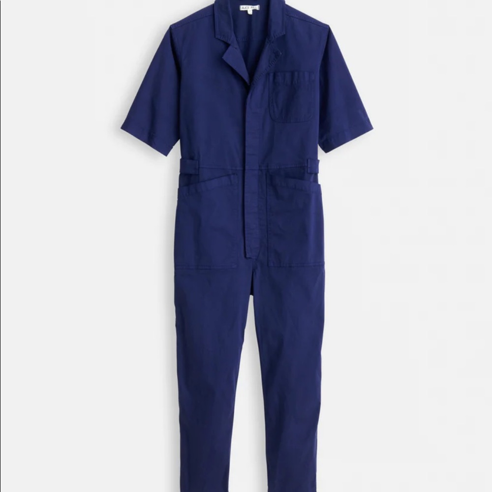 Alex Mill- standard short sleeve jumpsuit- navy -small